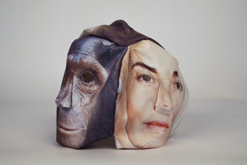 a handmade textile mask for the teaser of the head transplantation